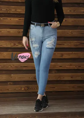 شلوار جین روشن زاپ‌دار