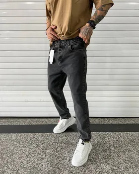 شلوار استریت استایل طوسی ساده ZARA