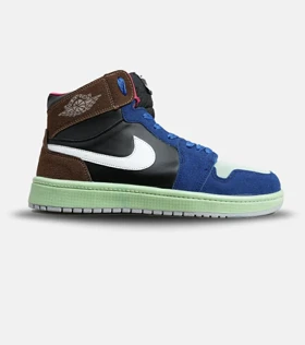 کفش کتانی مردانه و زنانه ساق‌دار مشکی آبی قهوه ای NIKE jordan 1