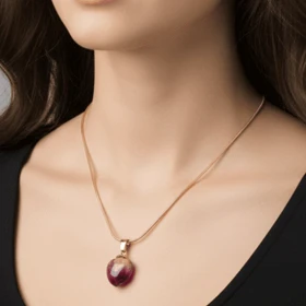 گردنبند دخترانه مدل گل رز