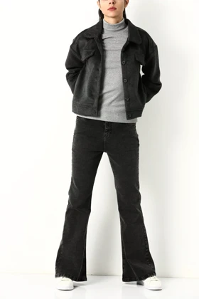 کت کراپ یقه پیراهنی