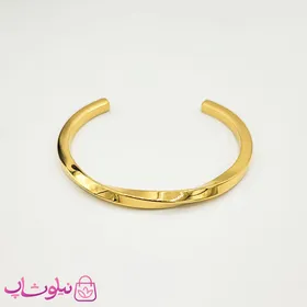 دستبند بنگل مردانه مدل پیچ استیل طلایی