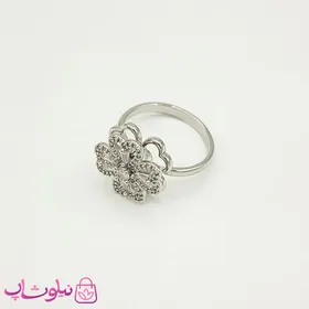 انگشتر دخترانه اسپینری (چرخان) مدل گل نقره ای