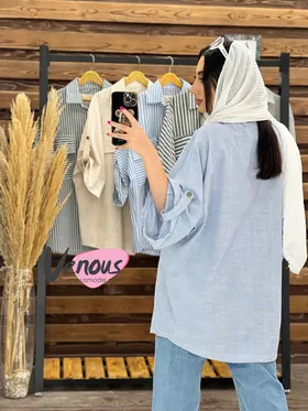 مانتو جیب پاکتی راه راه