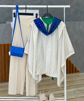 مانتو پانچ لینن نچرال کد 2738