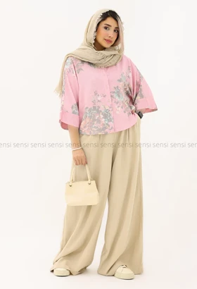 شومیز کراپ طرح دار کد1005313