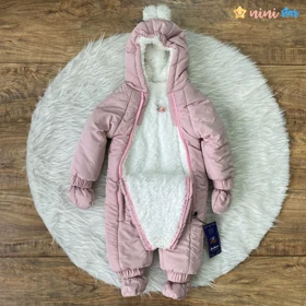 کاپشن سرهمی نوزادی دخترانه داخل خز