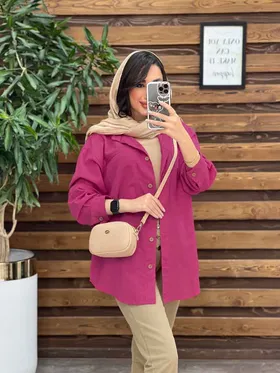 مانتو شومیزی دو جیب برش‌دار