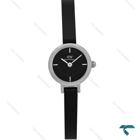 ساعت زنانه دنیل ولینگتون Petite Mini سیلور بند چرم مشکی DW-7969-L