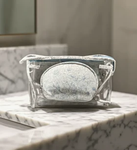 کیف لوازم آرایش سه تکه طرحدار در سه رنگ