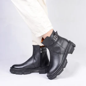 بوت چرم بغل سگک زنانه 6003