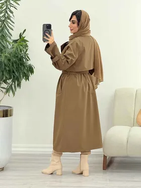 بارانی بلند چهاردکمه ترلان