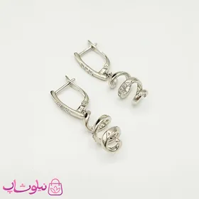 گوشواره زنانه ژوپینگ مدل مارپیچ نقره ای