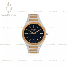 ساعت مچی سیکو سیلورطلایی صفحه مشکی Seiko VIP