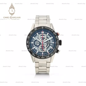 ساعت مچی تگ هویر کورنوگراف بند سیلور صفحه اسکلتون Tag Heuer