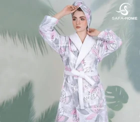حوله تن پوش زنانه طرح ماهور صورتی پودایران