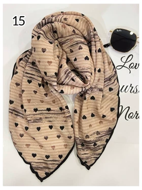 مینی اسکارف نخی موکا دست دوز 3732