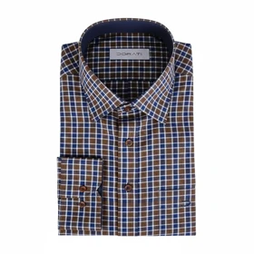 پیراهن مردانه رسمی چهارخونه آبی C30