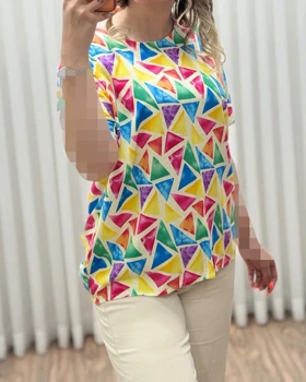 بلوز نخ خارجی رنگین 3069 (شیری)