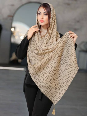 شال پلیسه ملانژ گل‌دار 3876