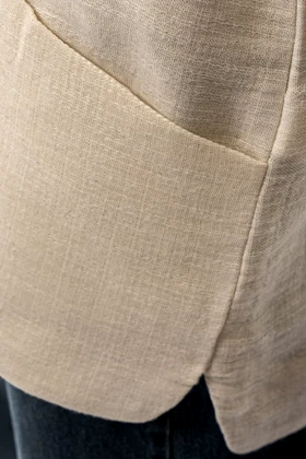 مانتو جیب‌دار لینن زنانه