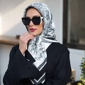 روسری ابریشم دور دست دوز (قواره 90) 30155