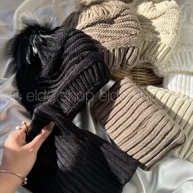 ست شال و کلاه بافت🤎