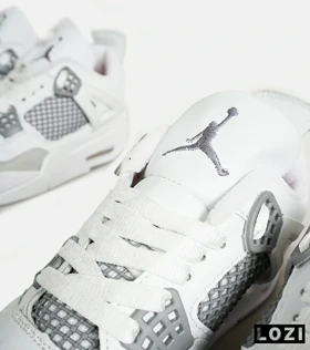 کتانی ساق‌دار زنانه و مردانه سفید طوسی Nike air jordan 4