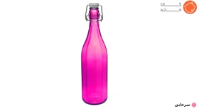 بطری شیشه ای دکوور طرح کنگره کد 7264 (سرخابی)