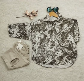 شومیز باکسی طرح ایتالیایی زنانه کد 403019