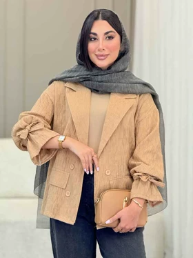 مانتو کتی چهاردکمه شاین دار