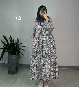 پیراهن مانتویی بلند تینا