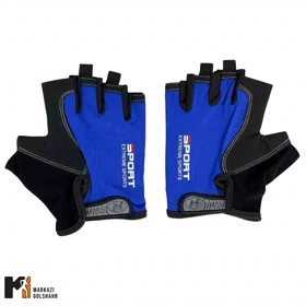 دستکش بدنسازی کفی استپ دار ژله ای کد 652/8 (آبی)
