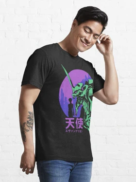 تیشرت طرح نئون جنسیس Evangelion Retro Vintage Essential T-Shirt