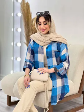 مانتو چهارخونه تک جیب