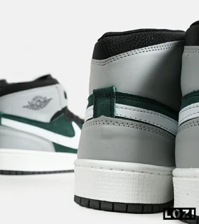 کفش کتانی ساق‌دار طوسی سبز مشکی مردانه Nike air jordan 1