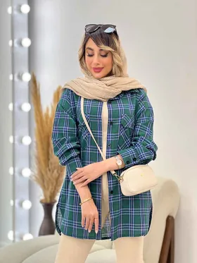 مانتو چهارخونه دو جیب شمیم