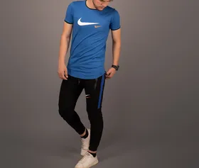 ست تیشرت آستین کوتاه و شلوار NIKE آبی
