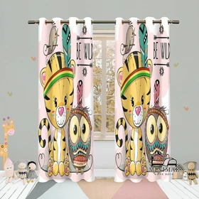 پرده کودک طرح ببر و جغد مدل W4980