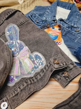 کت جین وارداتی دخترانه طرح خرگوش