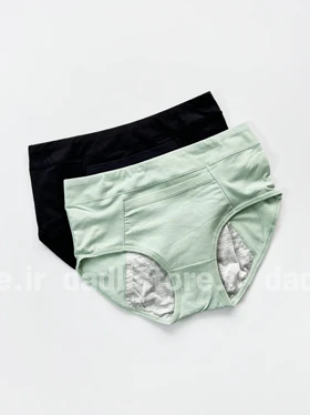 شورتکس قاعدگی نخ پنبه جیب‌دار ساده