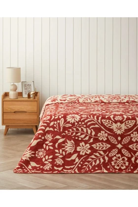 پتو یک نفره English Home مدل Alora آکریلیک - آجری