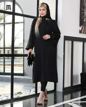 مانتو مشکی زنانه مجلسی کد 275