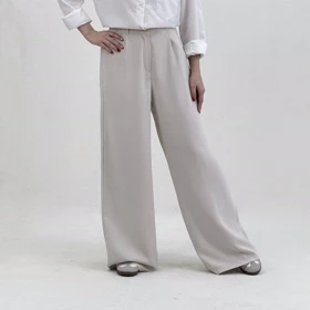 شلوار پارچه ای زنانه سیلک جلو پیله