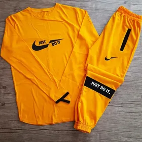 ست تیشرت آستین بلند و شلوار مردانه زرد JUSTDOIT