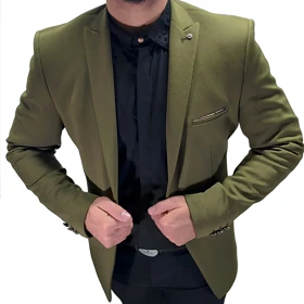 کت تک یقه مردانه سبز
