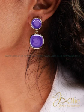 گوشواره زنانه میناکاری ویولت کد E1161