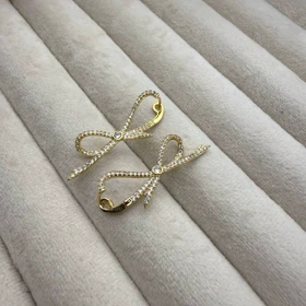 گوشواره پاپیون نگین‌دار