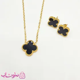 ست گردنبند و گوشواره دخترانه ونکلیف مشکی