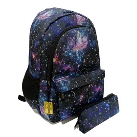 کیف مدرسه دخترانه مدل کهکشانی زحل saturn با جامدادی (برند رسپینا)